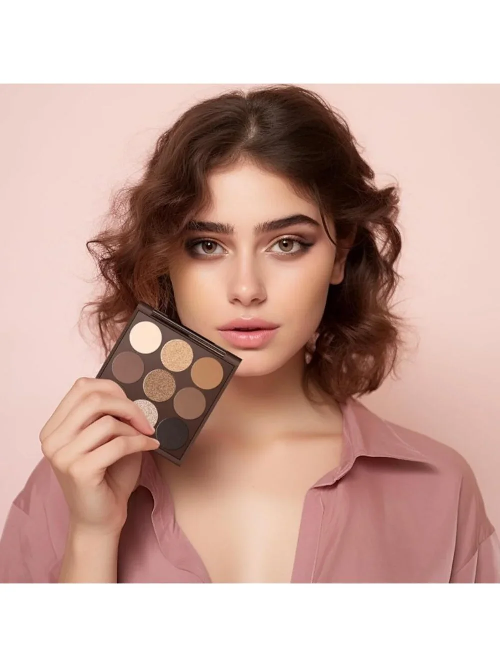Neutral Matte Eyeshadow Palette with Mirror - Long-Lasting, Vegan & Cruelty-Free